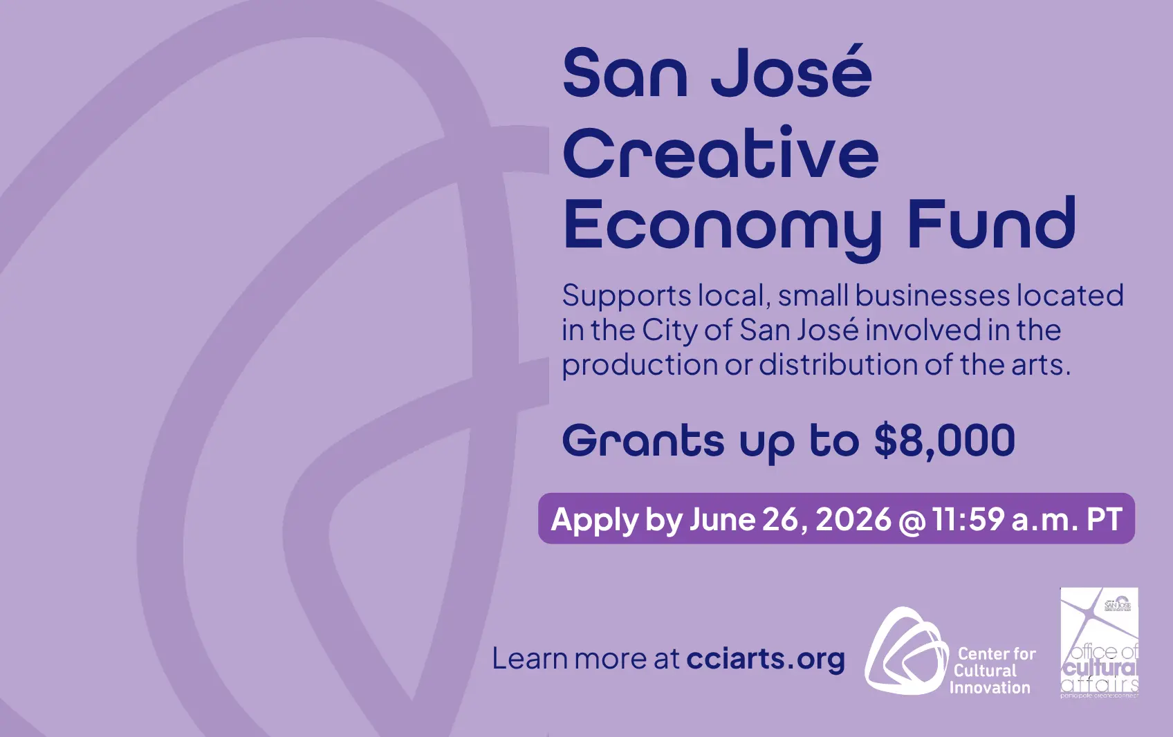 San Jose Creative Economy Fund Banner